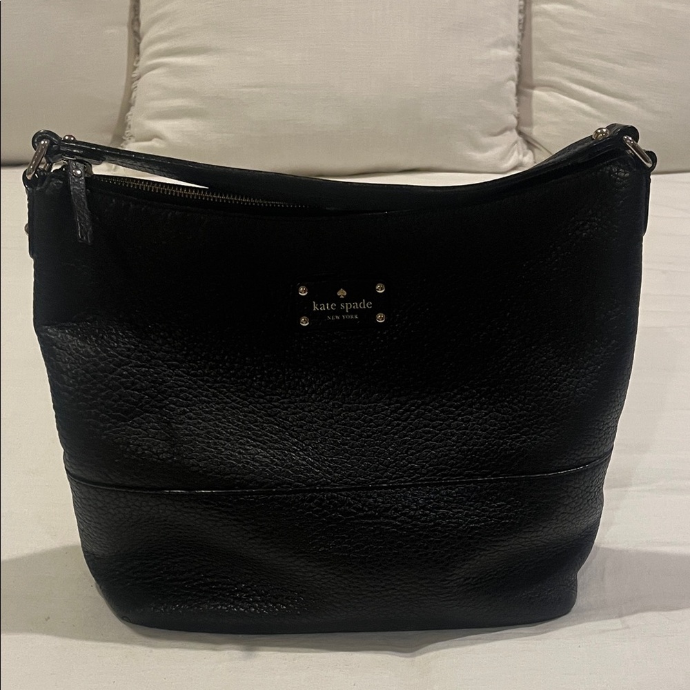 Kate Spade Black Pebbled Leather Hobo Bag